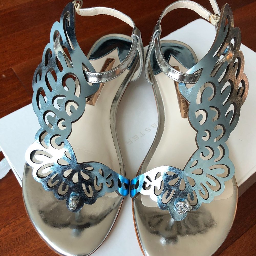 Sophia Webster Seraphina Blue Silver Sandal US7